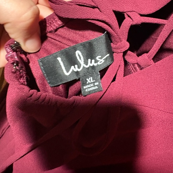 Lulu's Wine Ruffle Dress - Picture 2 of 14